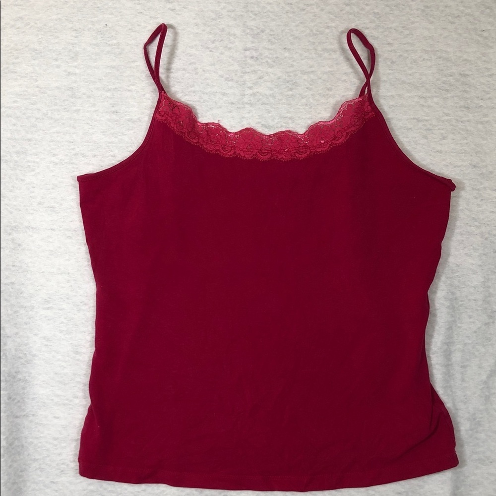 St. John's Bay Pink Cami with Lace Detail Sz L (T2)